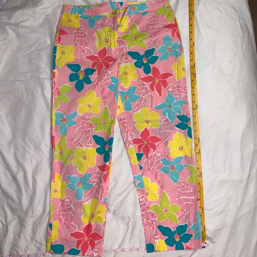 Lilly Pulitzer Cropped Pants Parrots Parrot-ise